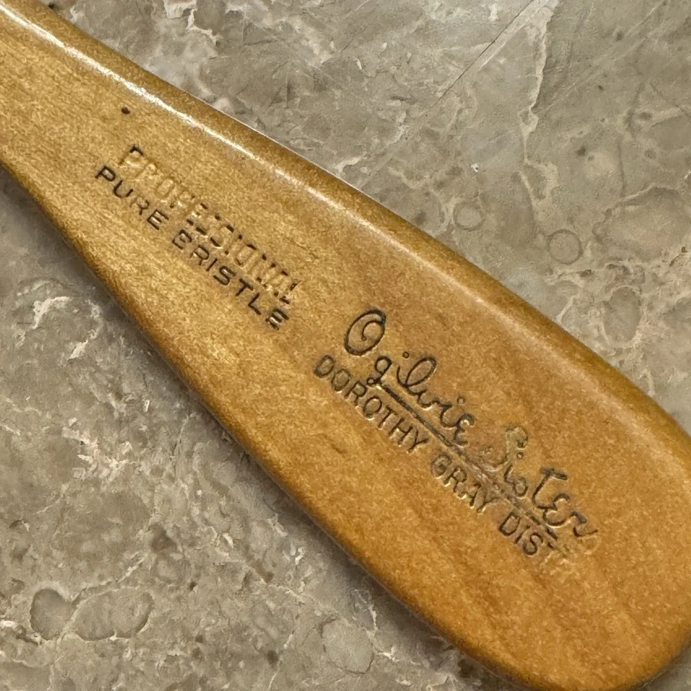 Vtg Ogilvie Sisters Professional Pure Bristle Wood Hair Brush Dorothy Gray RARE